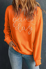 GAME DAY Round Neck Long Sleeve Sweatshirt Trendsi Hanalas