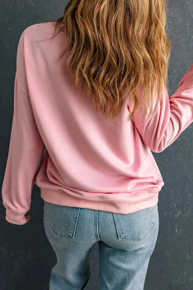 Ghost & Bow Round Neck Long Sleeve Sweatshirt Trendsi Hanalas