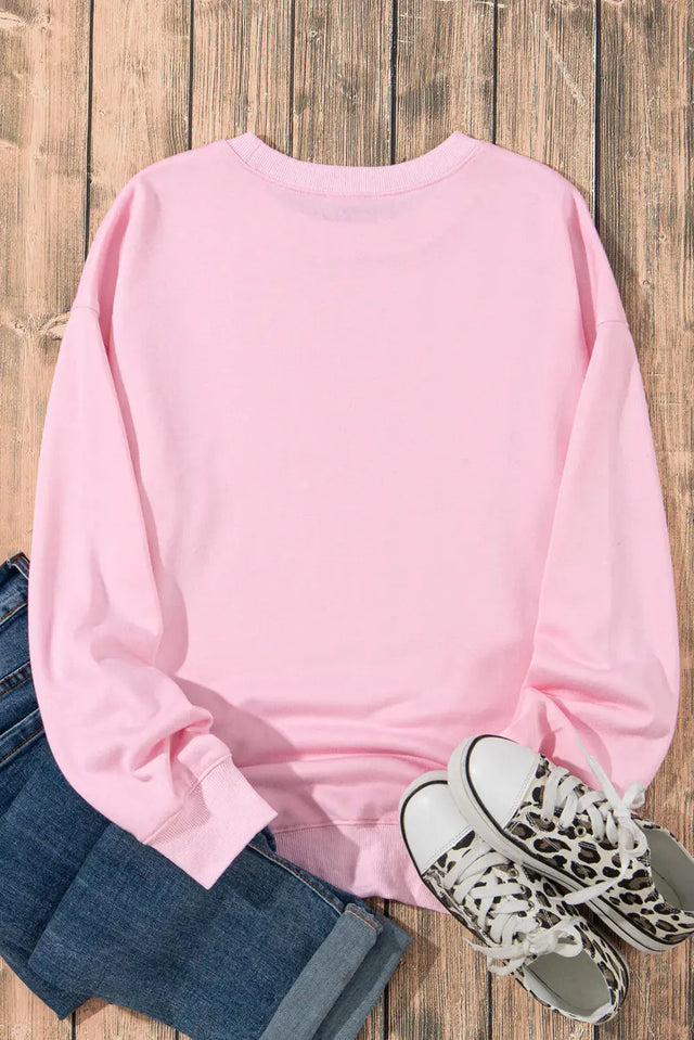 Ghost & Bow Round Neck Long Sleeve Sweatshirt Trendsi Hanalas