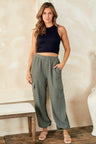 Hailey & Co Textured Rib Cargo Pants Trendsi Hanalas