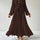 Half Button Tie Waist Long Sleeve Maxi Dress | Hanalas