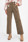 Half Elastic Waist Straight Pants | Hanalas