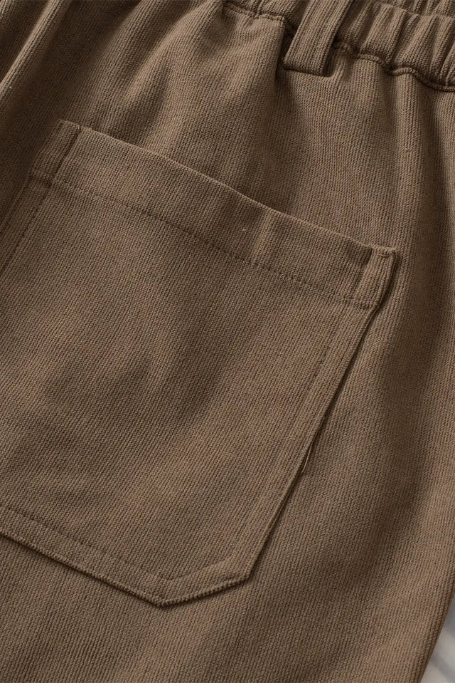 Half Elastic Waist Straight Pants | Hanalas