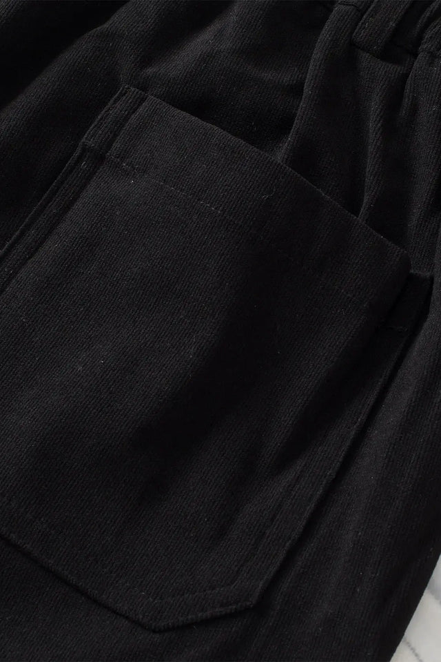 Half Elastic Waist Straight Pants | Hanalas