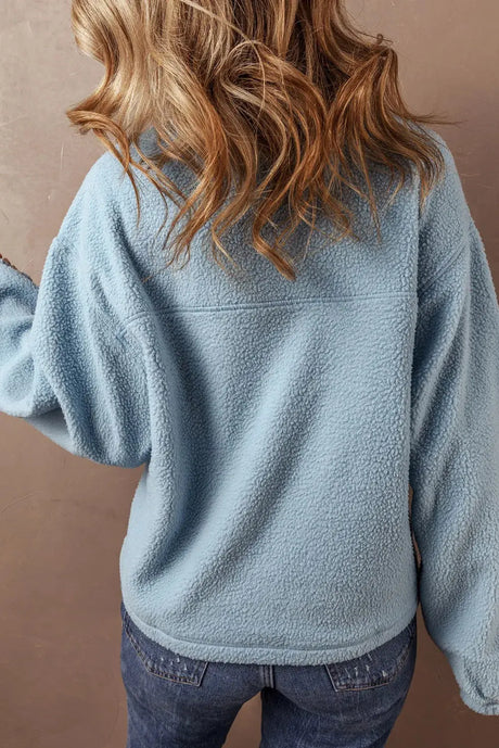 Half Zip Long Sleeve Sweatshirt Trendsi Hanalas