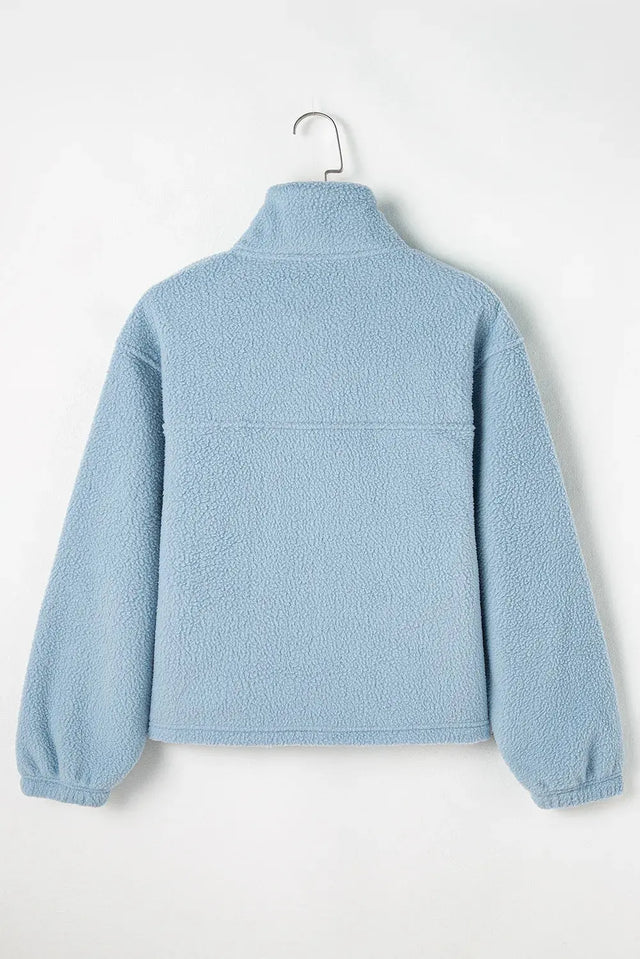 Half Zip Long Sleeve Sweatshirt Trendsi Hanalas