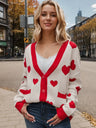 Heart Button Up Dropped Shoulder Long Sleeve Cardigan Trendsi Hanalas