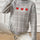 Heart Plaid Turtleneck Long Sleeve Sweater Trendsi Hanalas