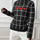 Heart Plaid Turtleneck Long Sleeve Sweater Trendsi Hanalas