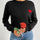 Heart Round Neck Long Sleeve Sweater | Hanalas