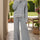 High-Low Round Neck Top and Pants Sweater Set | Hanalas