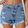 High Rise Crossover Waist Denim Shorts | Hanalas