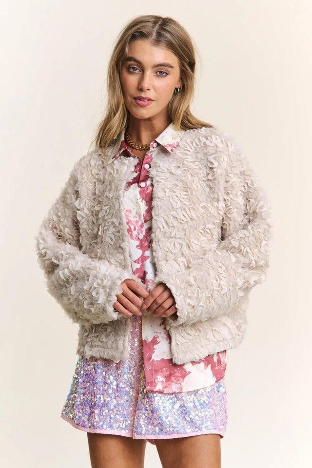 J.NNA Mixed Fabric Chic Jacket Trendsi Hanalas