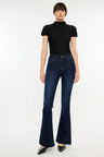 Kancan High Rise Slim Flare Jeans Trendsi Hanalas