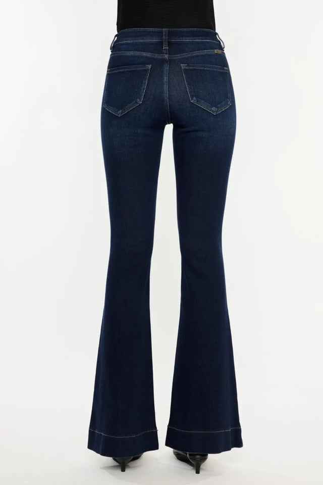 Kancan High Rise Slim Flare Jeans Trendsi Hanalas