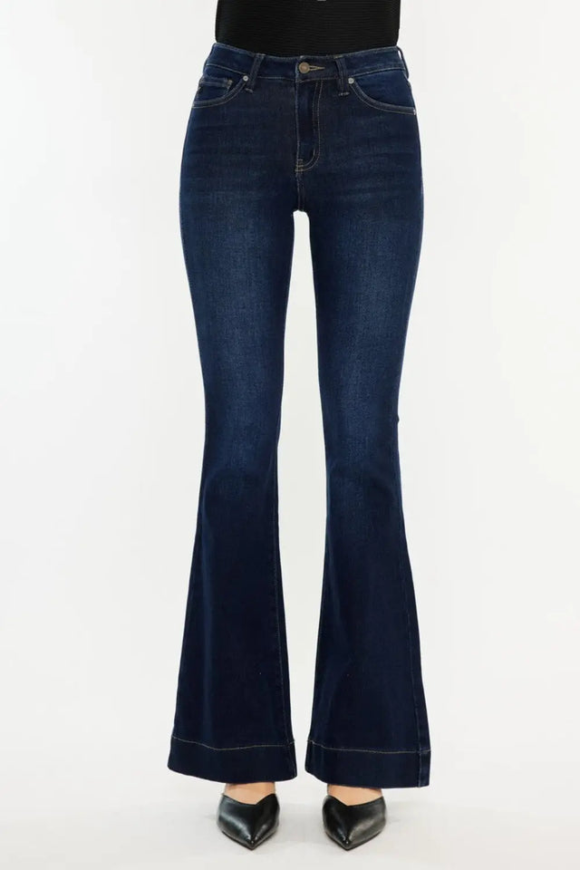 Kancan High Rise Slim Flare Jeans Trendsi Hanalas