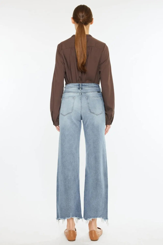 Kancan High Rise Slim Wide Leg Jeans Trendsi Hanalas