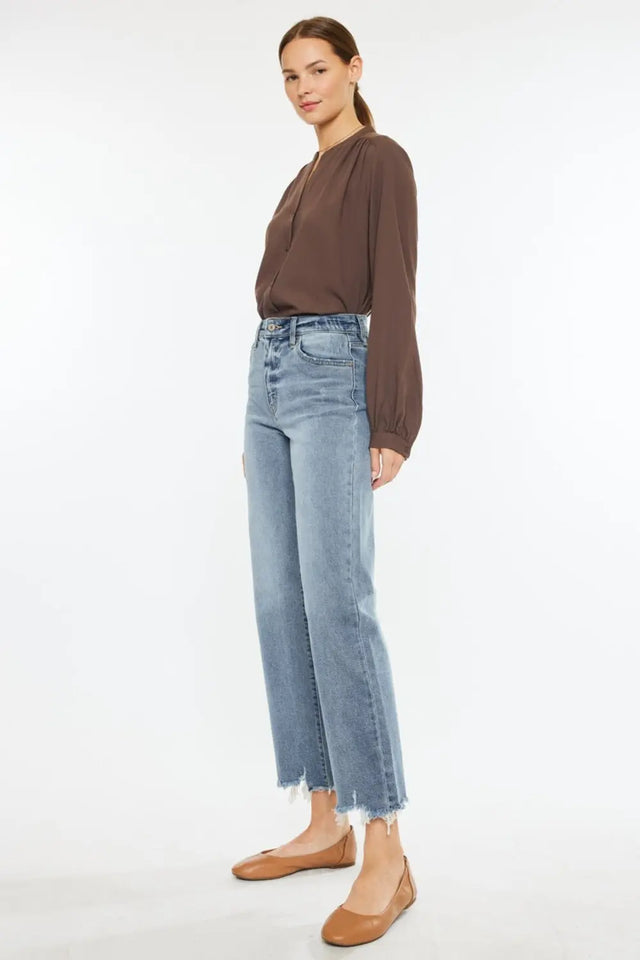 Kancan High Rise Slim Wide Leg Jeans Trendsi Hanalas