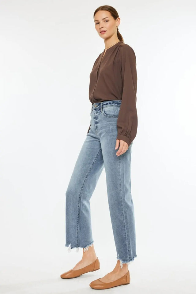 Kancan High Rise Slim Wide Leg Jeans Trendsi Hanalas