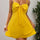 Layered Sweetheart Neck Bow Front Mini Cami Dress | Hanalas
