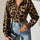 Leopard Collared Neck Long Sleeve Shirt Trendsi Hanalas