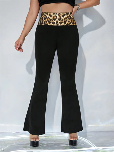 Leopard High Waist Flare Pants | Hanalas