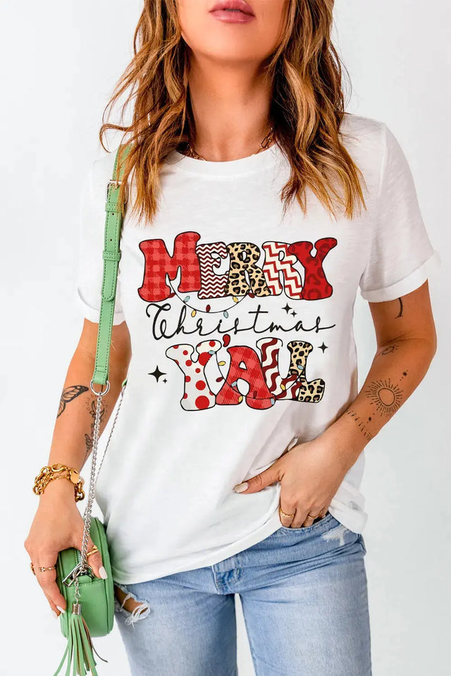 Letter Graphic Round Neck Short Sleeve T-Shirt Trendsi Hanalas