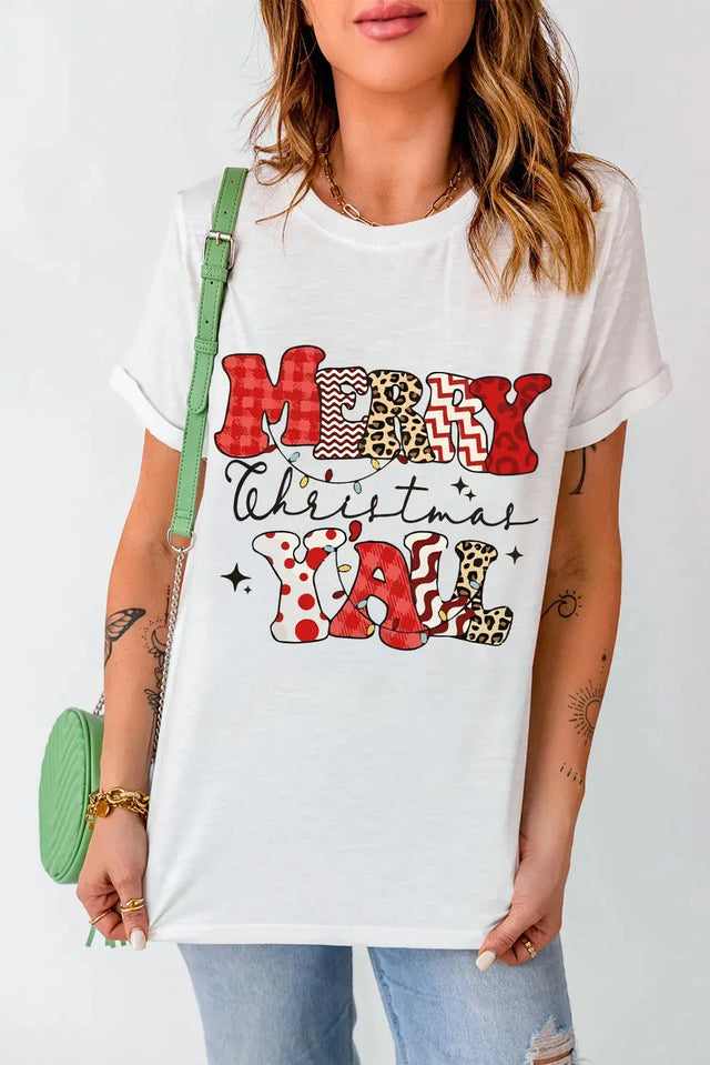 Letter Graphic Round Neck Short Sleeve T-Shirt Trendsi Hanalas