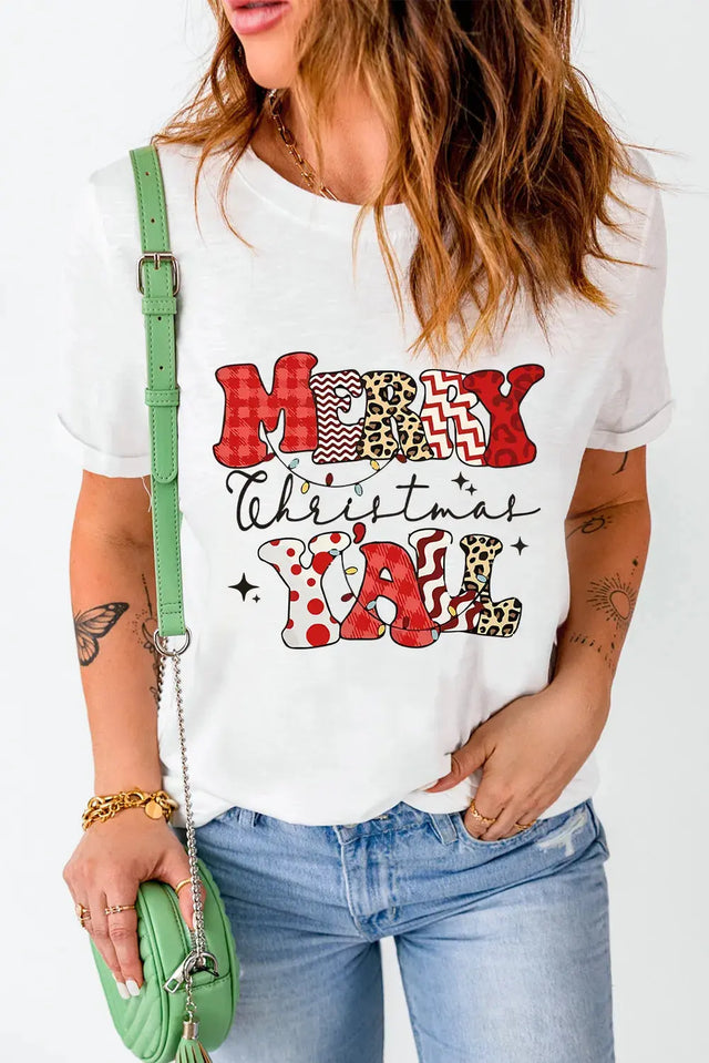 Letter Graphic Round Neck Short Sleeve T-Shirt Trendsi Hanalas