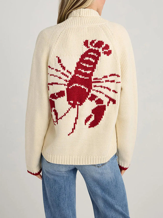 Lobster Button Up Long Sleeve Cardigan Trendsi Hanalas