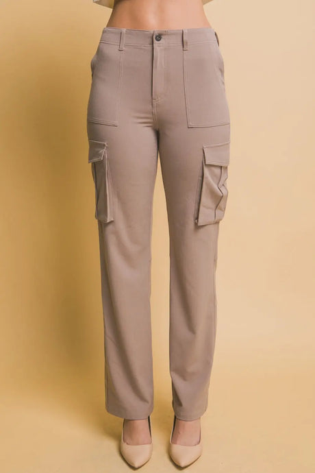 Love Tree High Rise Cargo Pants with Pockets Trendsi Hanalas