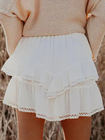 Lovelet Lace Detail Layered Skirt | Hanalas