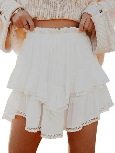 Lovelet Lace Detail Layered Skirt | Hanalas