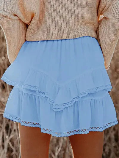 Lovelet Lace Detail Layered Skirt | Hanalas
