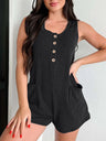 Lovelet Texture Wide Strap Romper with Pockets Trendsi Hanalas