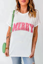 MERRY Round Neck Short Sleeve T-Shirt Trendsi Hanalas