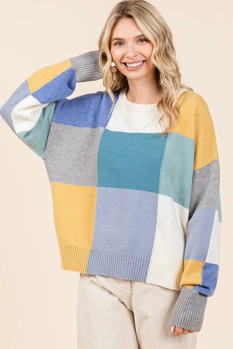 Mittoshop Color Block Round Neck Sweater Trendsi Hanalas