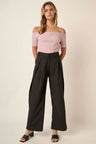 Mittoshop Deep Pleated High Waisted Wide Leg Pants Trendsi Hanalas