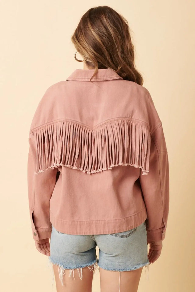 Mittoshop Fringe Detail Cotton Twill Jacket Trendsi Hanalas