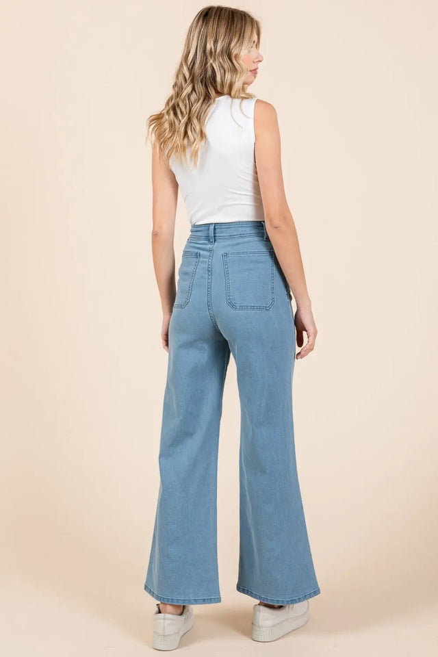 Mittoshop High Waist Wide Leg Jeans Trendsi Hanalas