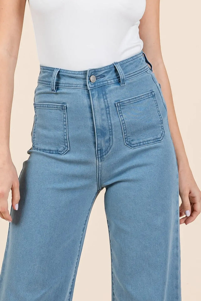 Mittoshop High Waist Wide Leg Jeans Trendsi Hanalas