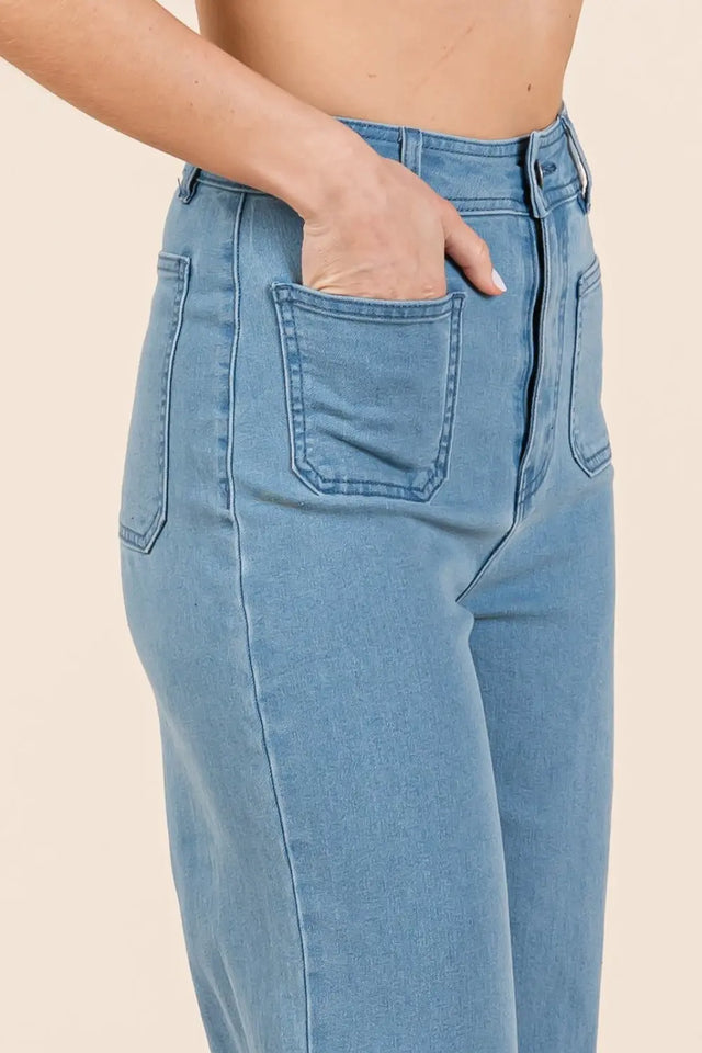 Mittoshop High Waist Wide Leg Jeans Trendsi Hanalas