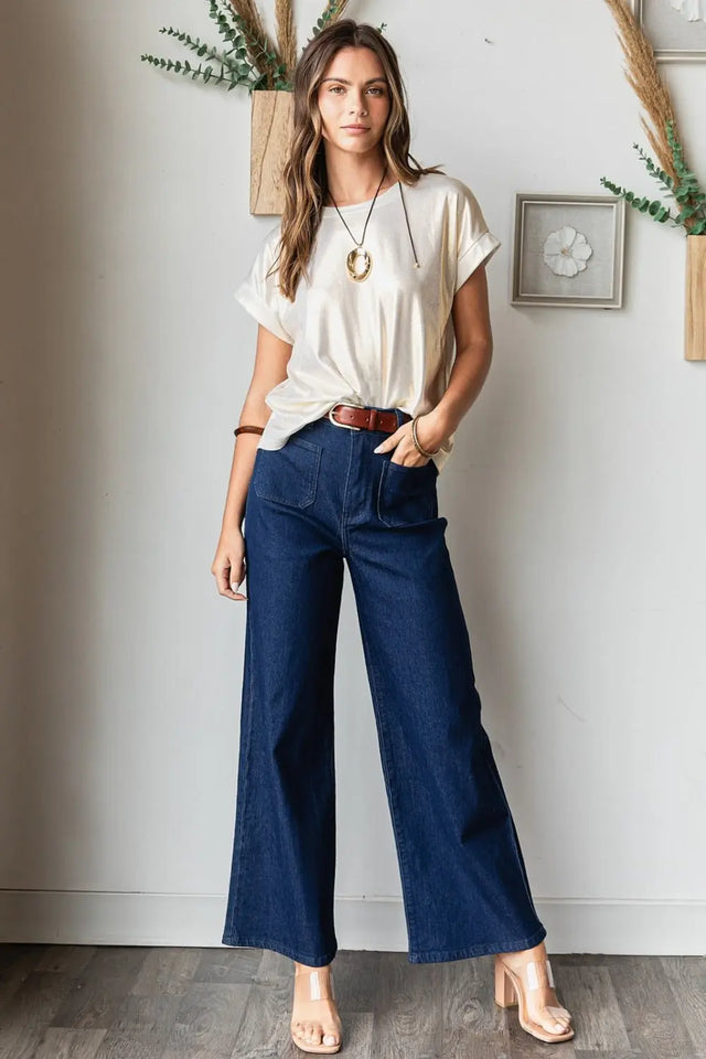 Mittoshop High Waist Wide Leg Jeans Trendsi Hanalas