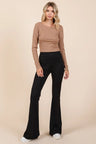 Mittoshop Stretchy Soft Elastic Waist Flare Pants Trendsi Hanalas