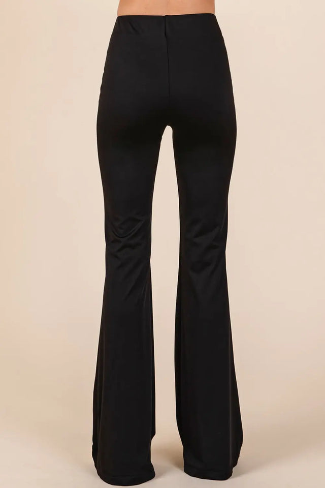 Mittoshop Stretchy Soft Elastic Waist Flare Pants Trendsi Hanalas