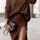 Mock Neck Long Sleeve Top and Slit Skirt Set | Hanalas