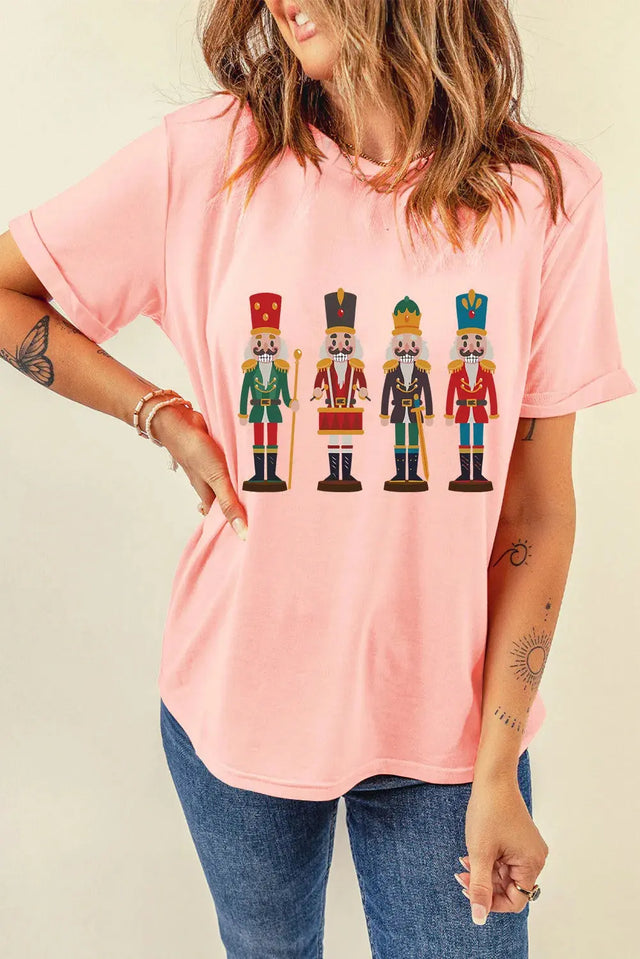 Nutcracker Round Neck Short Sleeve T-Shirt Trendsi Hanalas