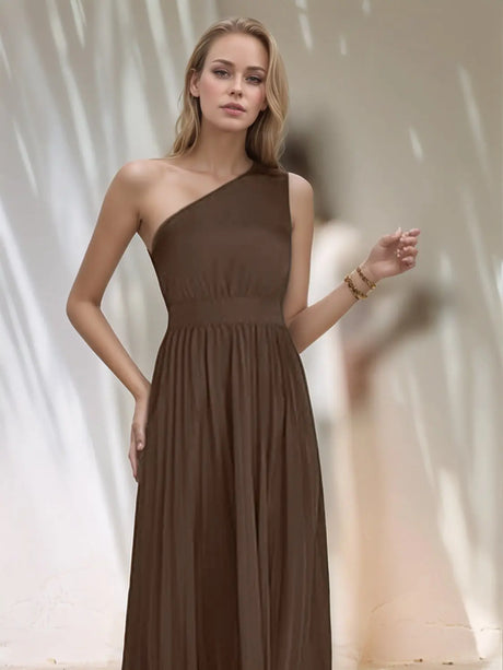 One Shoulder Sleeveless Midi Dress | Hanalas