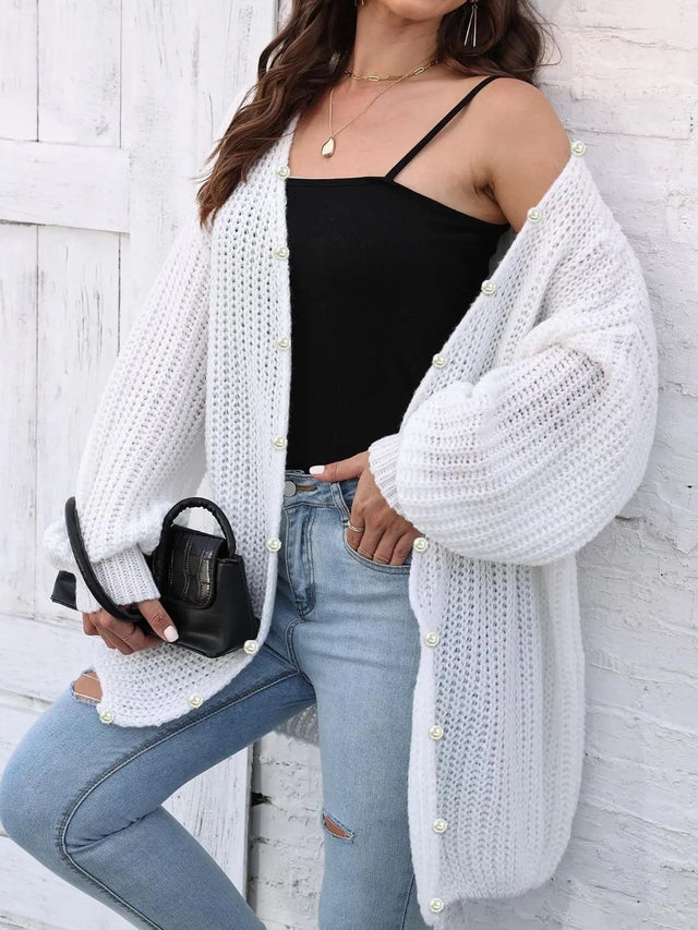 Open Front Long Sleeve Cardigan Trendsi Hanalas