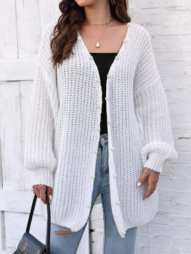 Open Front Long Sleeve Cardigan Trendsi Hanalas